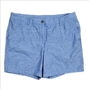 Talbots Chambray 100% Cotton Blue Polka Dot Girlfriend Chino 6" Short